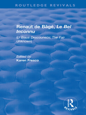 cover image of Renaut de Bâgé, 'Le Bel Inconnu'
